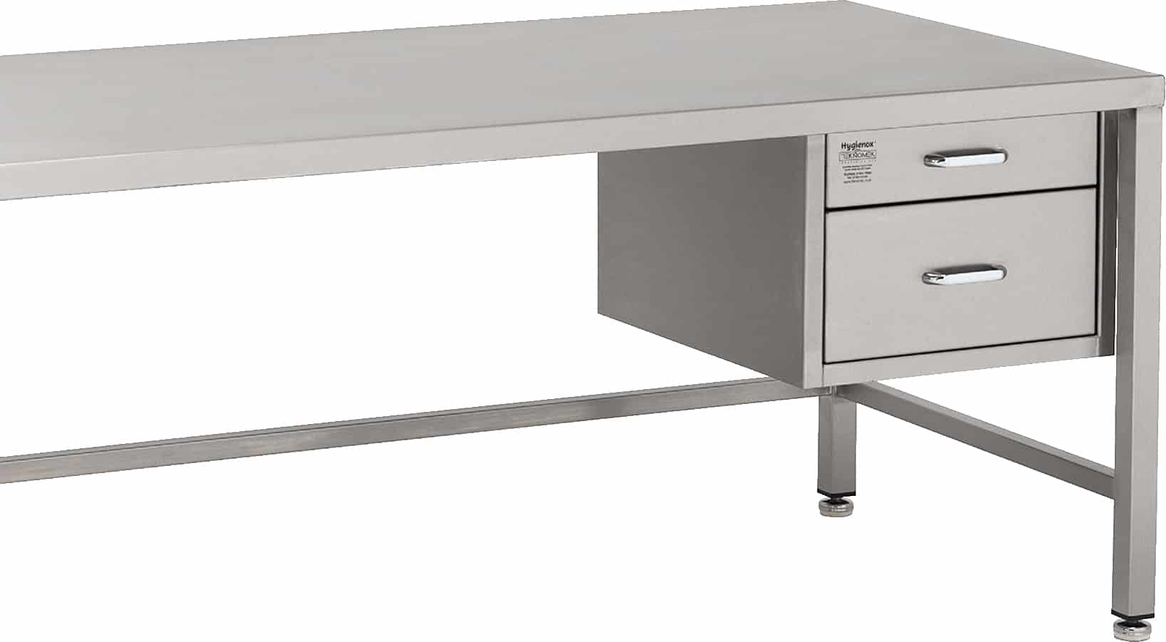 Stainless Steel Static Desk 2 Drawer (Add-on Only)