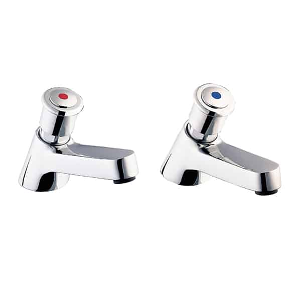 Self closing push button basin tap