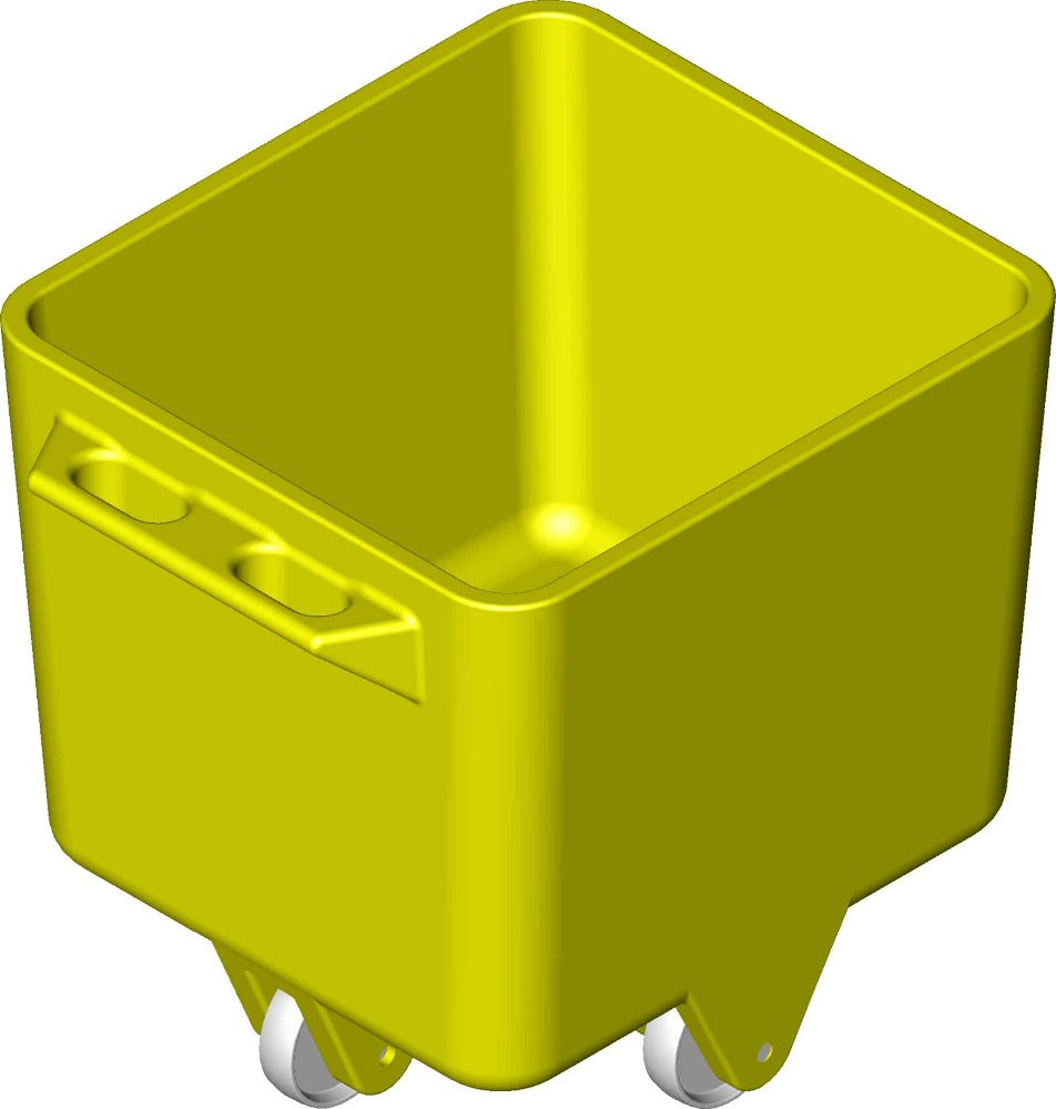 Coloured plastic tote bins